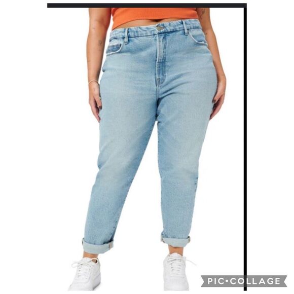 Good American good girlfriend high rise light wash jeans NWT plus size 22 - Picture 1 of 7